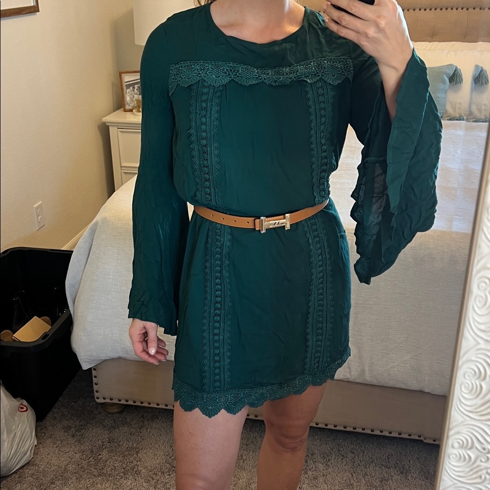 Bb Dakota green bohemian vibes dress